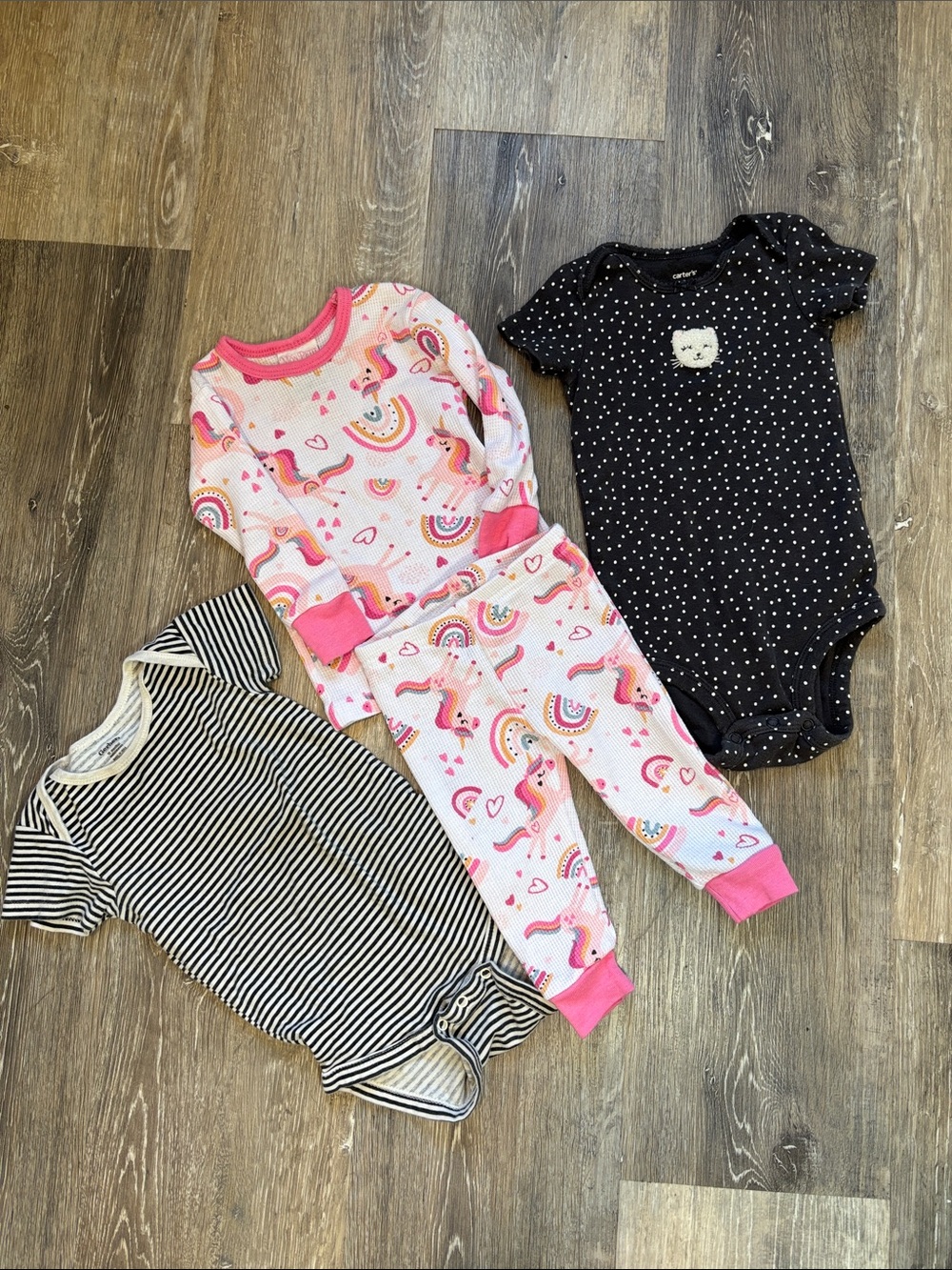 12 month Infant 3pc Bundle - Pajamas and 2 bodysuits